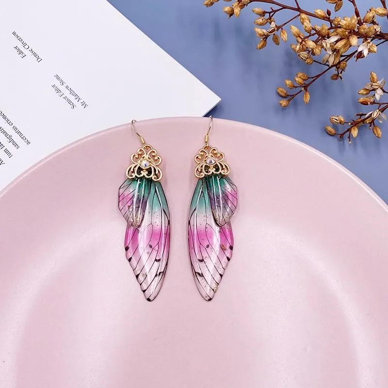 Women Handmade Magical Butterfly Simulation Wing Earrings
