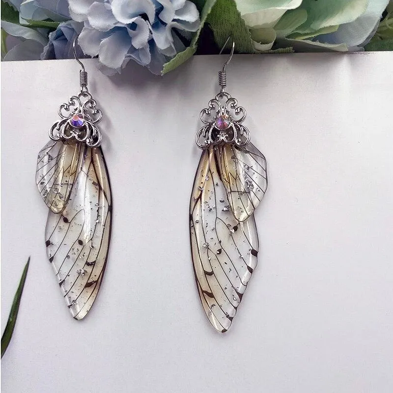 Women Handmade Magical Butterfly Simulation Wing Earrings
