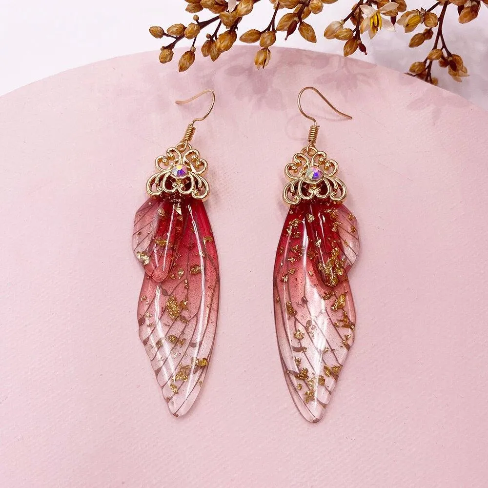 Women Handmade Magical Butterfly Simulation Wing Earrings