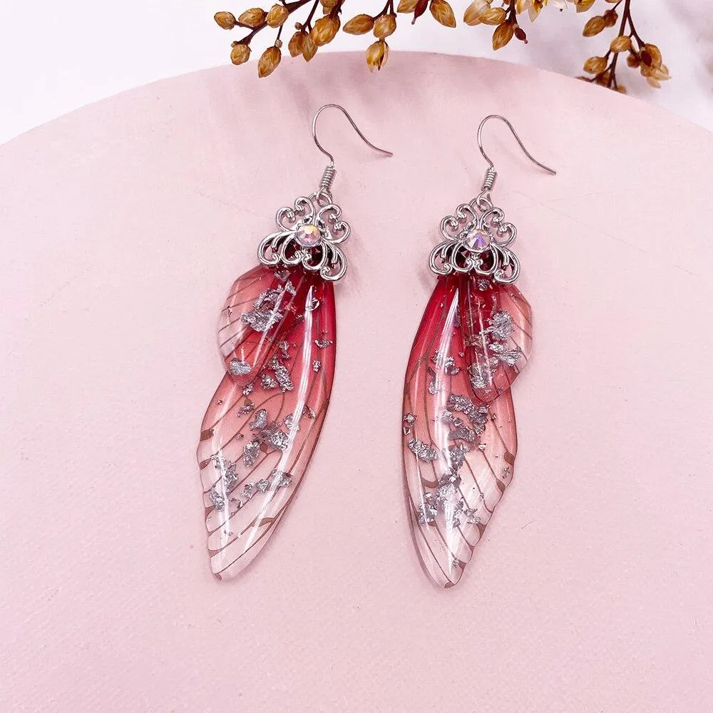 Women Handmade Magical Butterfly Simulation Wing Earrings