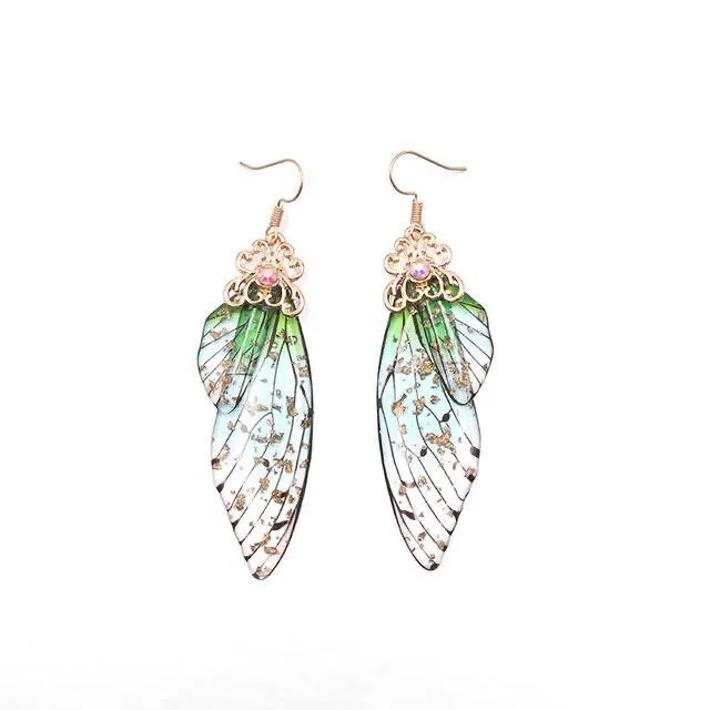 Women Handmade Magical Butterfly Simulation Wing Earrings