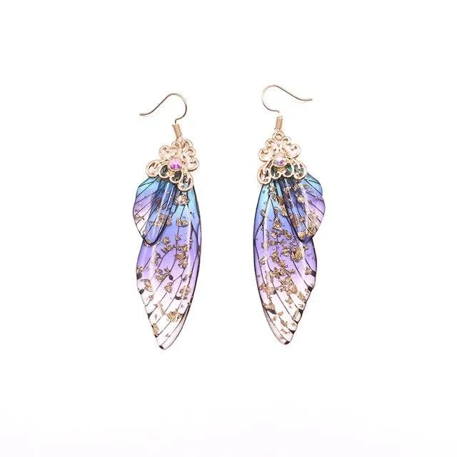 Women Handmade Magical Butterfly Simulation Wing Earrings