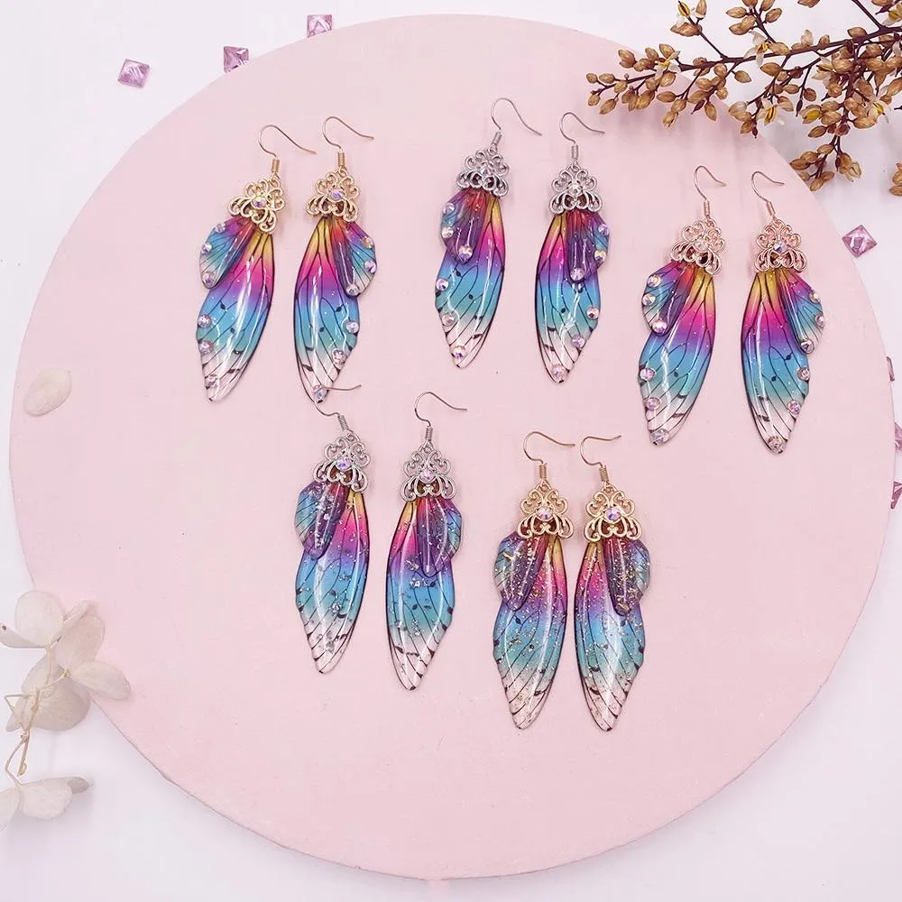 Women Handmade Magical Butterfly Simulation Wing Earrings