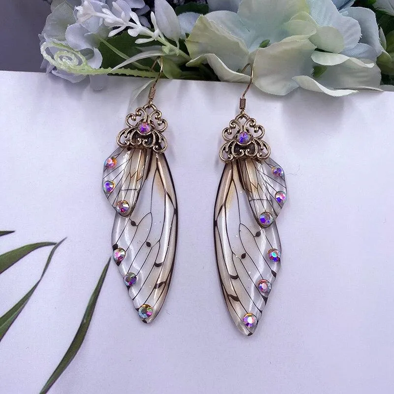 Women Handmade Magical Butterfly Simulation Wing Earrings