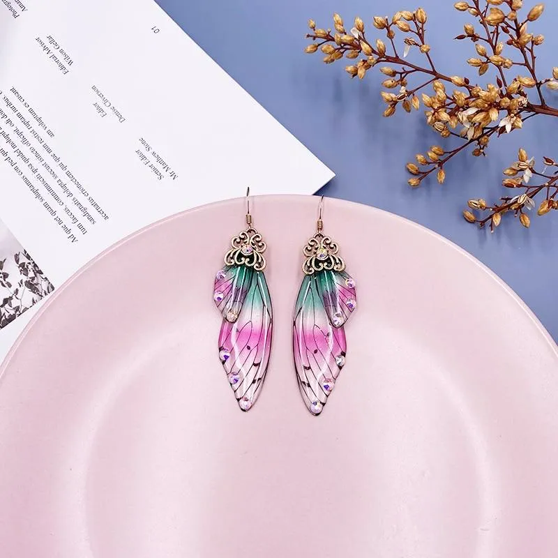 Women Handmade Magical Butterfly Simulation Wing Earrings
