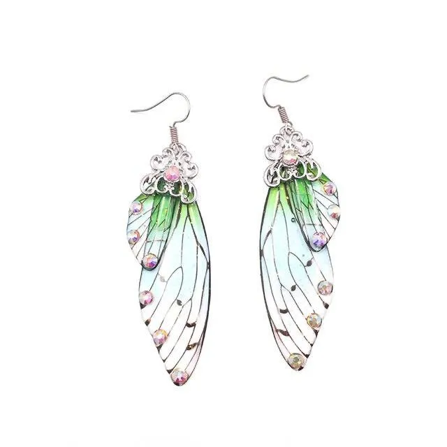 Women Handmade Magical Butterfly Simulation Wing Earrings