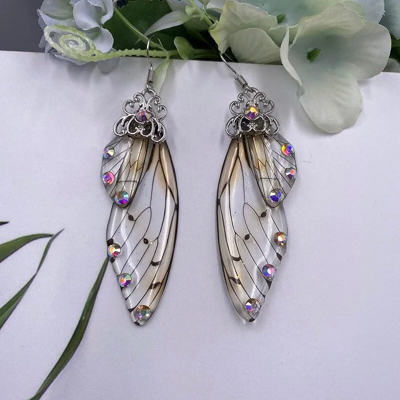 Women Handmade Magical Butterfly Simulation Wing Earrings