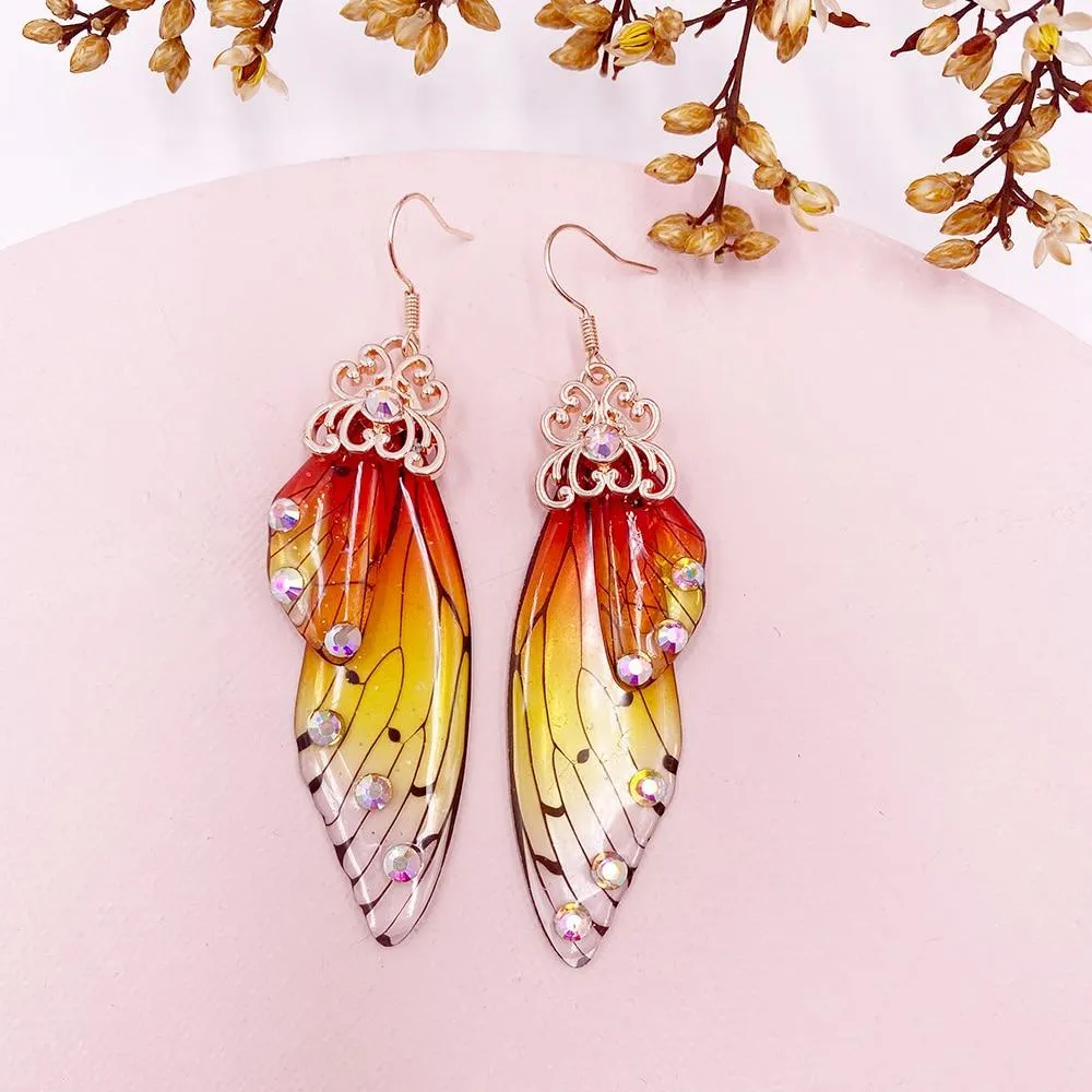 Women Handmade Magical Butterfly Simulation Wing Earrings