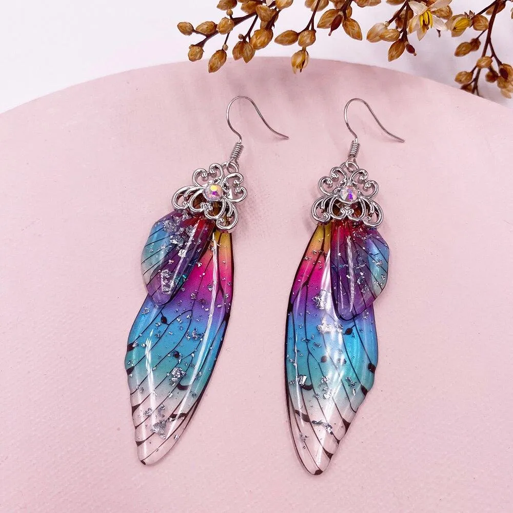 Women Handmade Magical Butterfly Simulation Wing Earrings