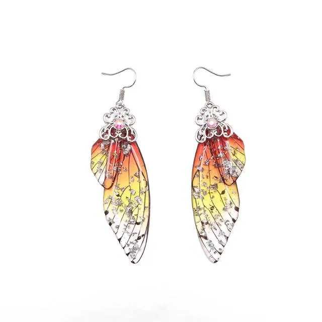 Women Handmade Magical Butterfly Simulation Wing Earrings