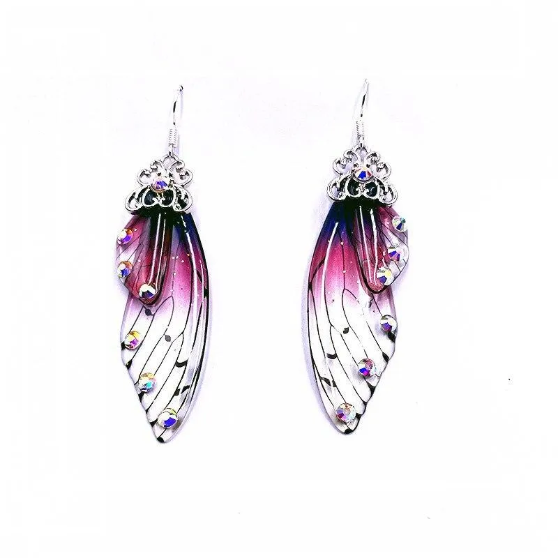 Women Handmade Magical Butterfly Simulation Wing Earrings