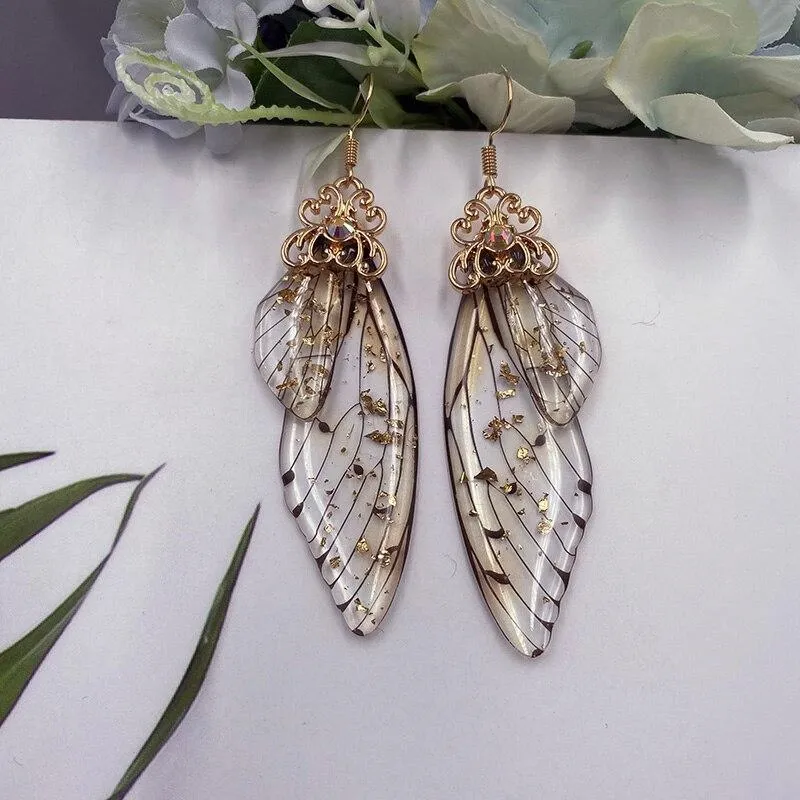 Women Handmade Magical Butterfly Simulation Wing Earrings