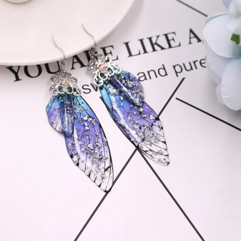 Women Handmade Magical Butterfly Simulation Wing Earrings