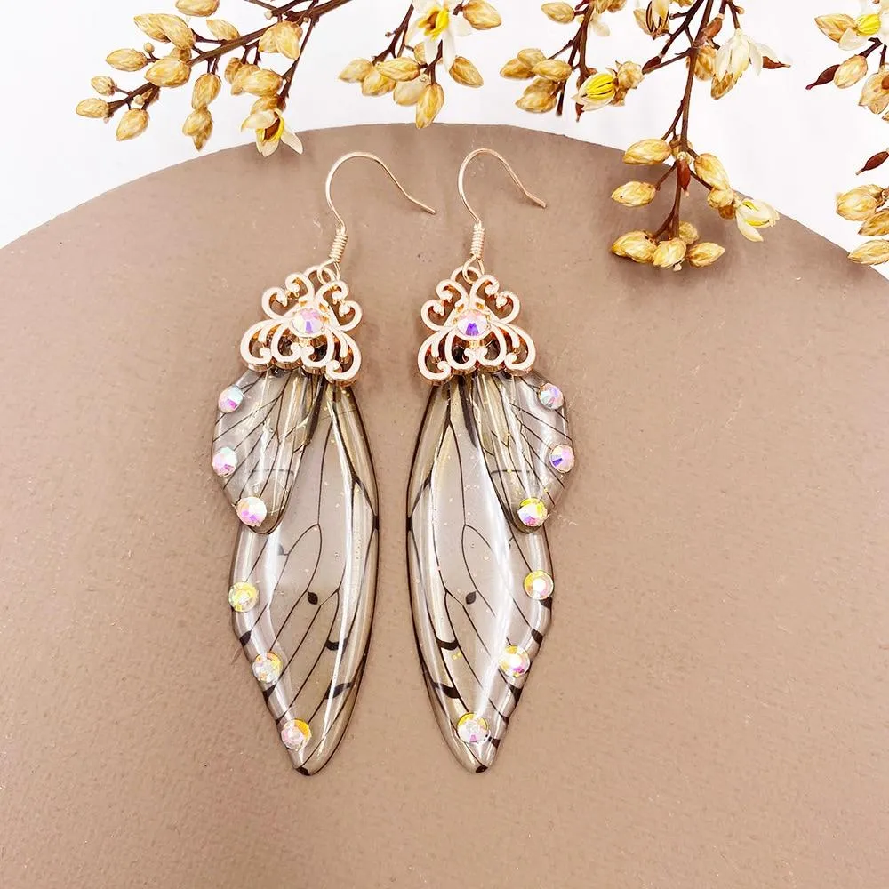 Women Handmade Magical Butterfly Simulation Wing Earrings