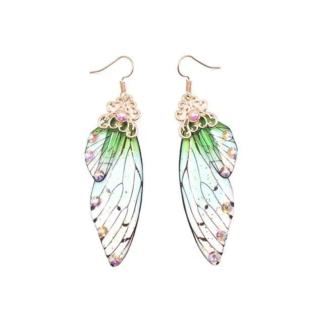 Women Handmade Magical Butterfly Simulation Wing Earrings
