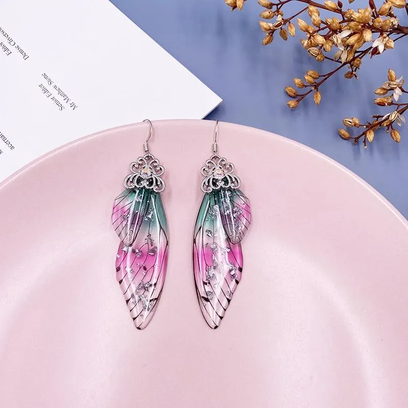 Women Handmade Magical Butterfly Simulation Wing Earrings