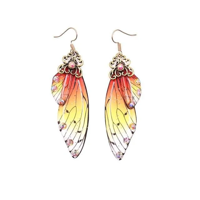 Women Handmade Magical Butterfly Simulation Wing Earrings
