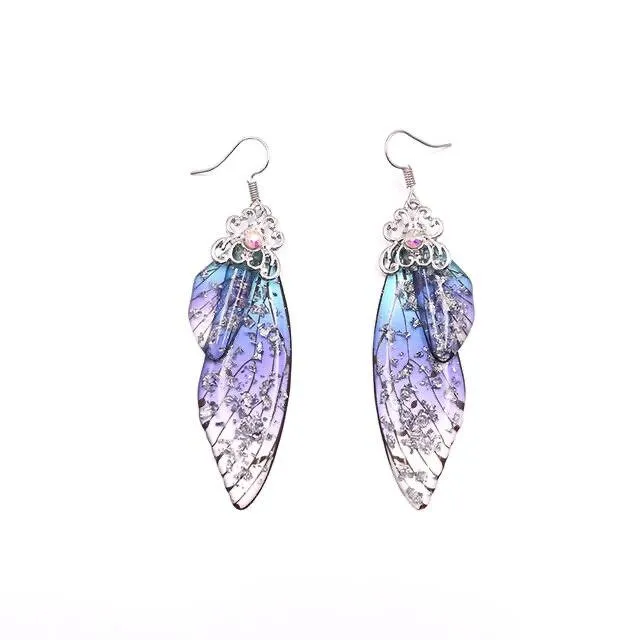 Women Handmade Magical Butterfly Simulation Wing Earrings