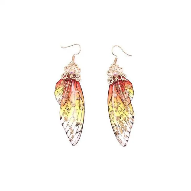 Women Handmade Magical Butterfly Simulation Wing Earrings