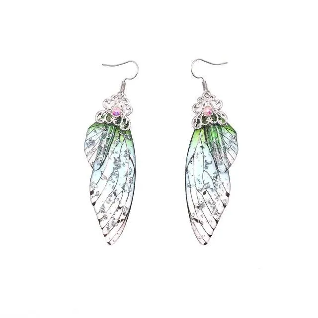 Women Handmade Magical Butterfly Simulation Wing Earrings