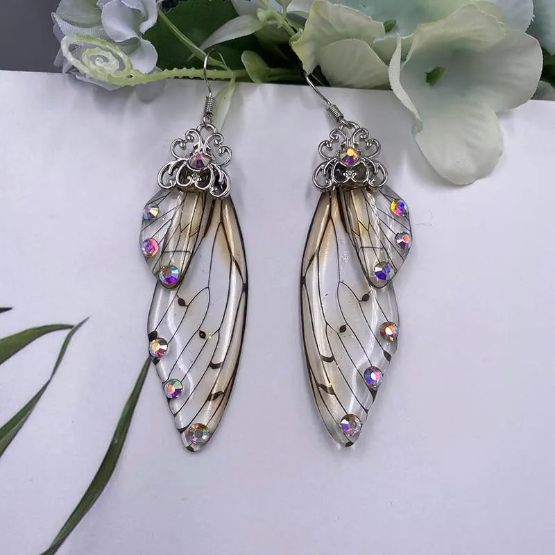 Women Handmade Magical Butterfly Simulation Wing Earrings