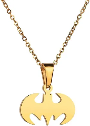 Women's Men' Lightweight Surgical Stainless Steel Bat Pendant Necklace Bat Charm Insect Necklace