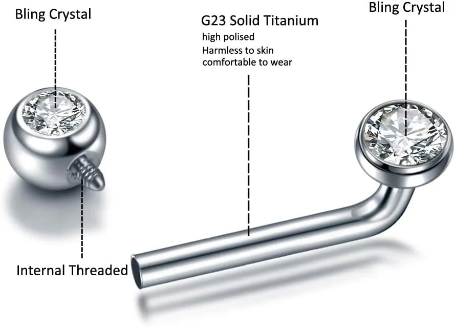 Xpircn 14G Titanium Christina Piercing Barbell VCH Bar Genital Jewellery
