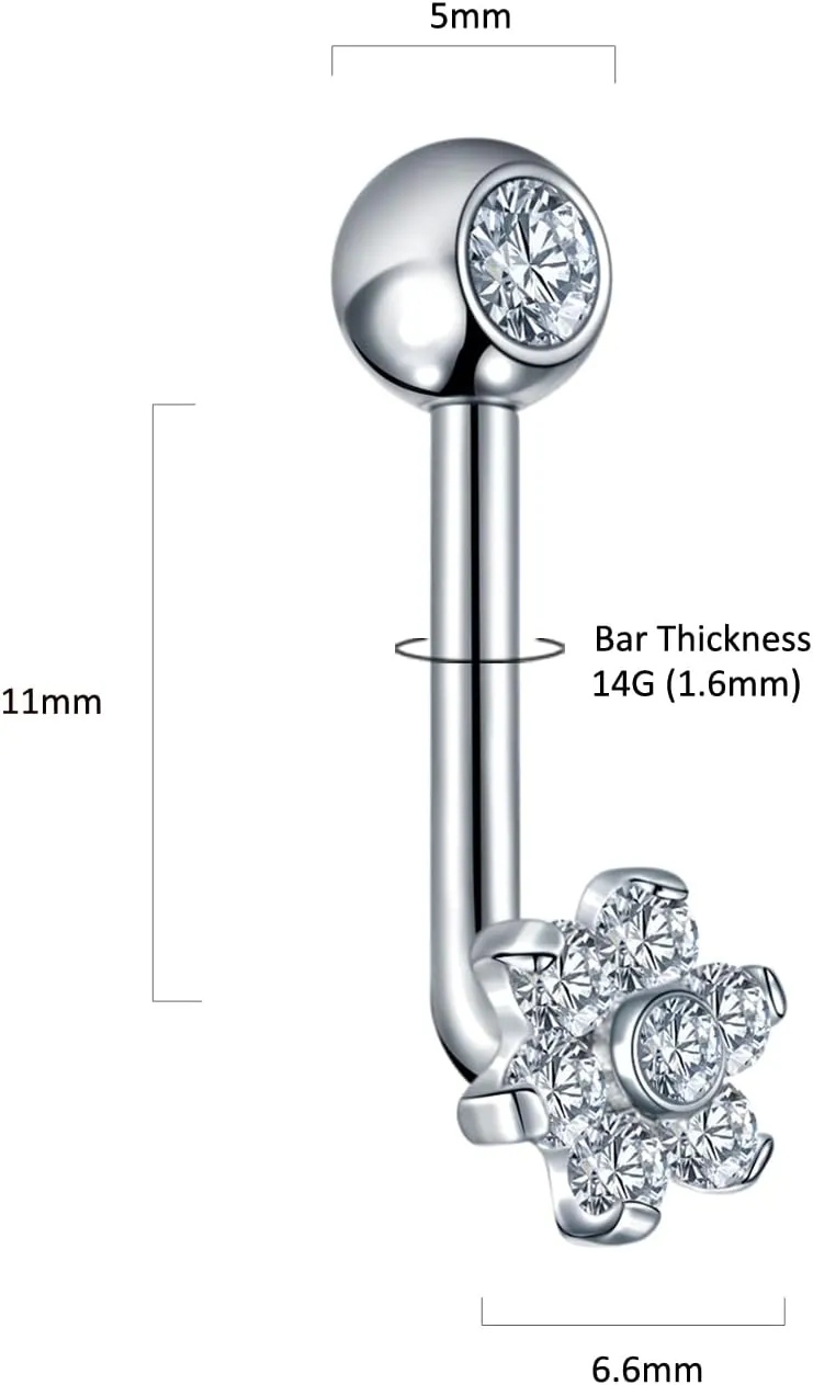 Xpircn 14G Titanium Christina Piercing Barbell VCH Bar Genital Jewellery