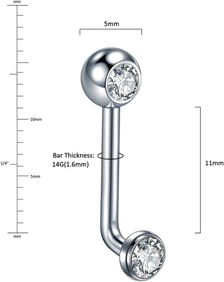 Xpircn 14G Titanium Christina Piercing Barbell VCH Bar Genital Jewellery