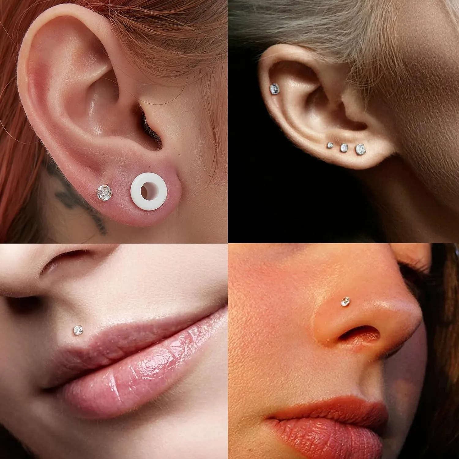 Xpircn 16G 18G Labret Jewelry Internally Threaded Lip Nose Piercing Studs Medusa Ashely Piercing Jewelry Tragus Earring Studs