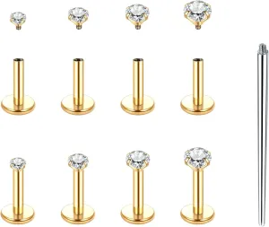 Xpircn 16G 18G Labret Jewelry Internally Threaded Lip Nose Piercing Studs Medusa Ashely Piercing Jewelry Tragus Earring Studs