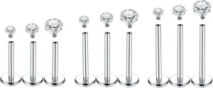 Xpircn 16G 18G Labret Jewelry Internally Threaded Lip Nose Piercing Studs Medusa Ashely Piercing Jewelry Tragus Earring Studs