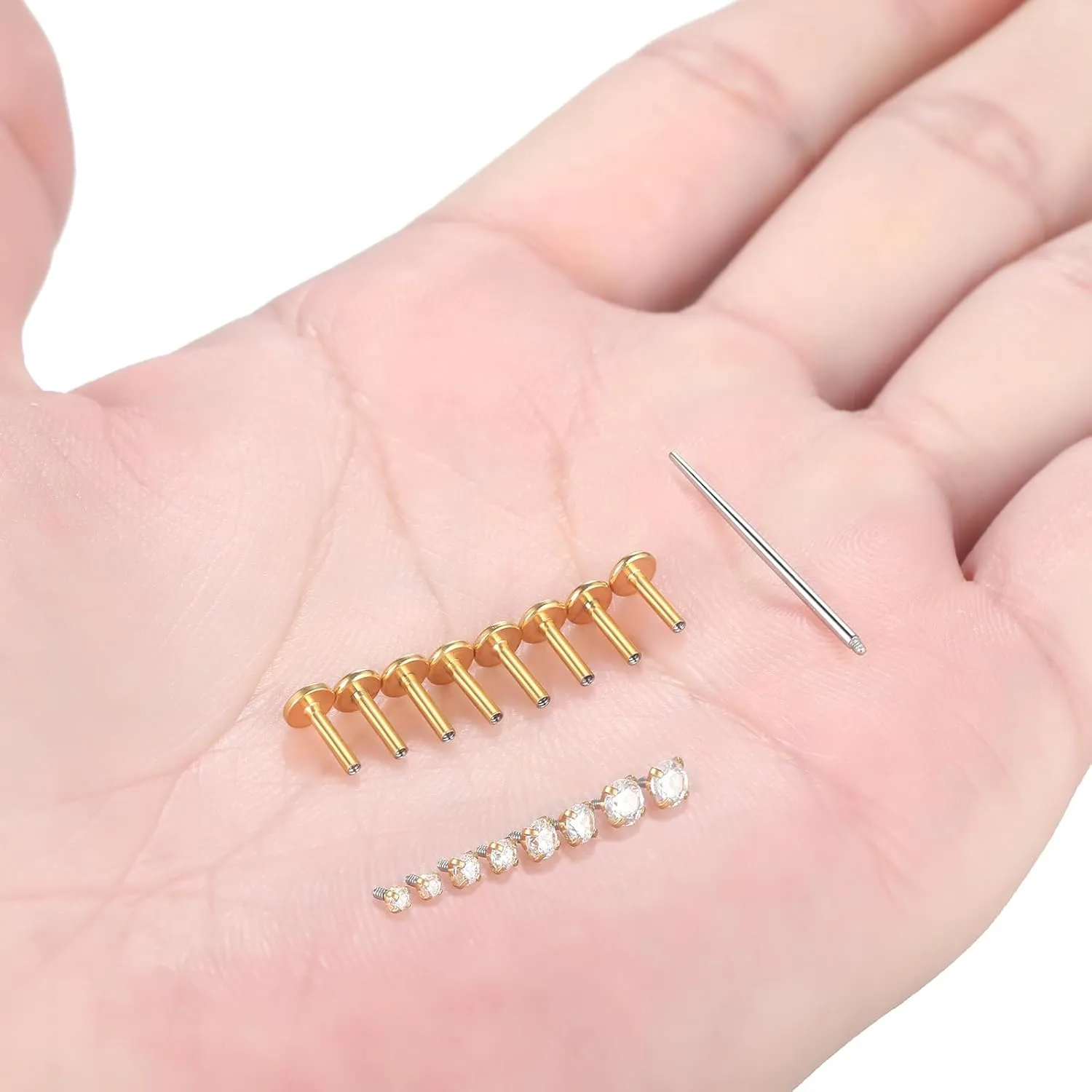 Xpircn 16G 18G Labret Jewelry Internally Threaded Lip Nose Piercing Studs Medusa Ashely Piercing Jewelry Tragus Earring Studs