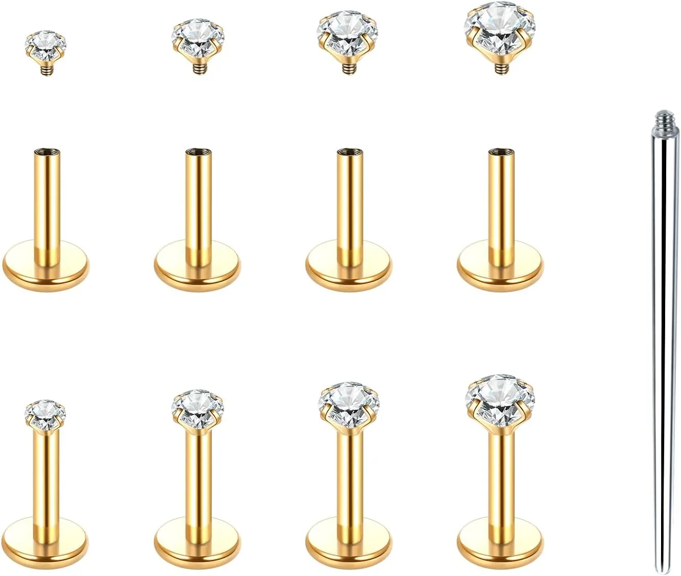 Xpircn 16G 18G Labret Jewelry Internally Threaded Lip Nose Piercing Studs Medusa Ashely Piercing Jewelry Tragus Earring Studs