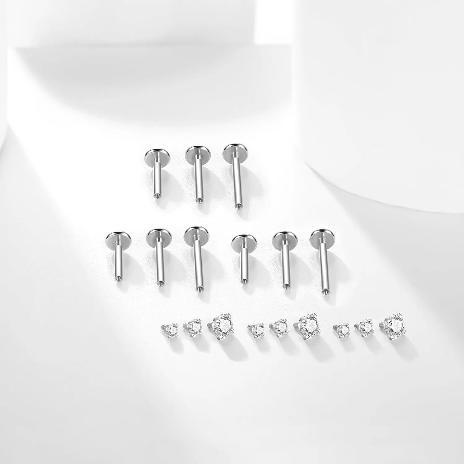 Xpircn 16G 18G Labret Jewelry Internally Threaded Lip Nose Piercing Studs Medusa Ashely Piercing Jewelry Tragus Earring Studs