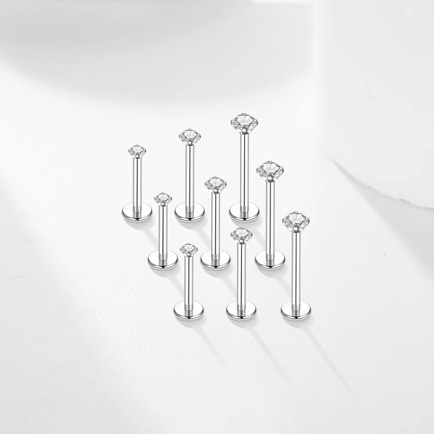Xpircn 16G 18G Labret Jewelry Internally Threaded Lip Nose Piercing Studs Medusa Ashely Piercing Jewelry Tragus Earring Studs