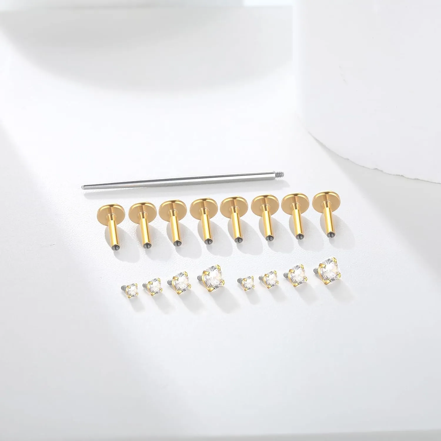 Xpircn 16G 18G Labret Jewelry Internally Threaded Lip Nose Piercing Studs Medusa Ashely Piercing Jewelry Tragus Earring Studs
