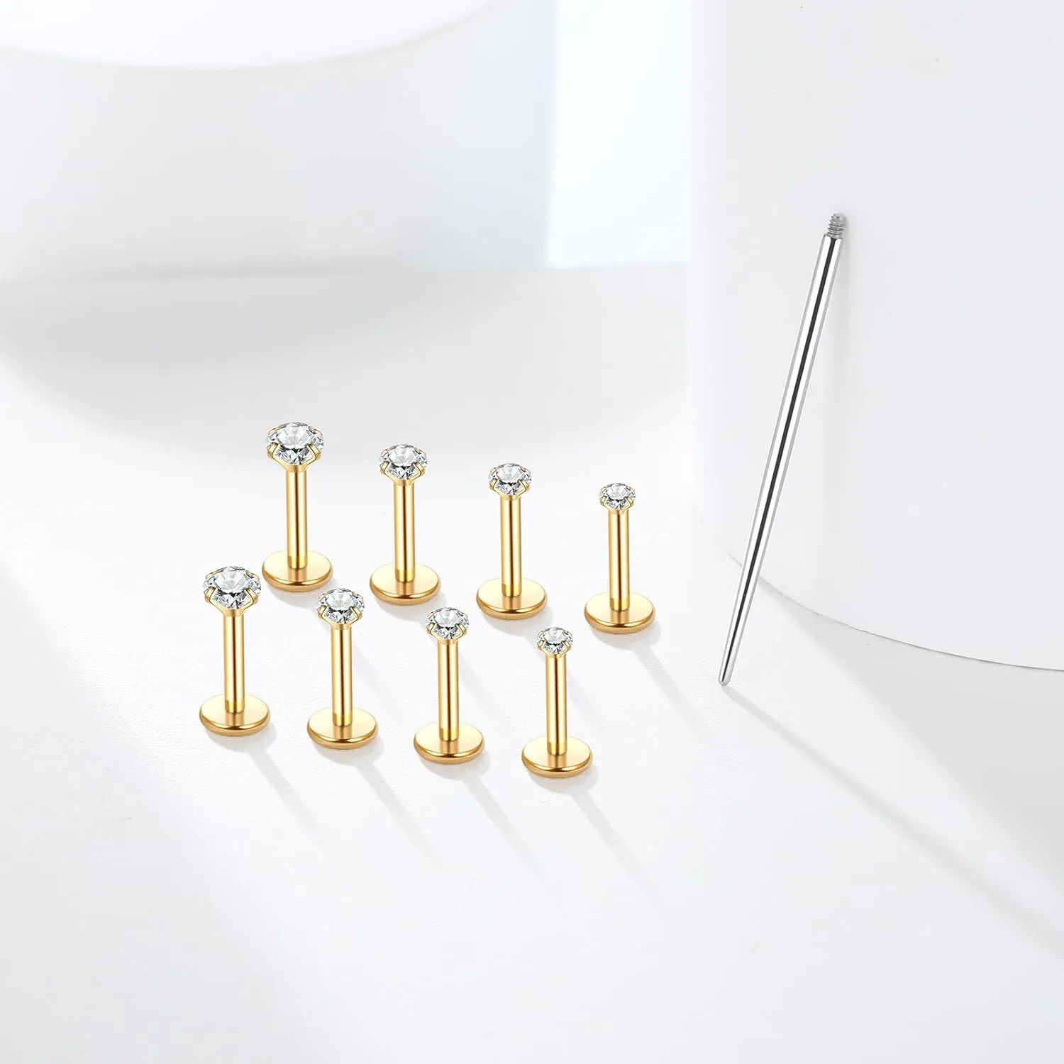 Xpircn 16G 18G Labret Jewelry Internally Threaded Lip Nose Piercing Studs Medusa Ashely Piercing Jewelry Tragus Earring Studs