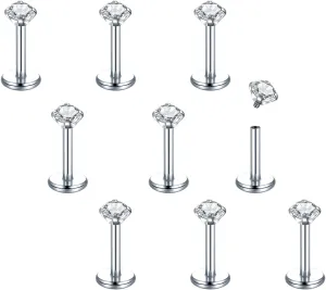 Xpircn 16G 18G Labret Monroe Lip Rings Nose Helix Tragus Earring Studs Piercing Jewelry 9PCS