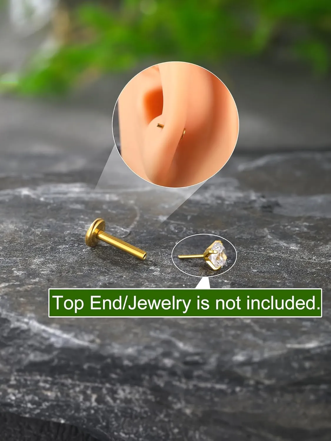 Xpircn Threadless Labret Bar for Flat Back Cartilage Helix Tragus Stud Earrings G23 Titanium - Bar ONLY, 20G/18G/16G