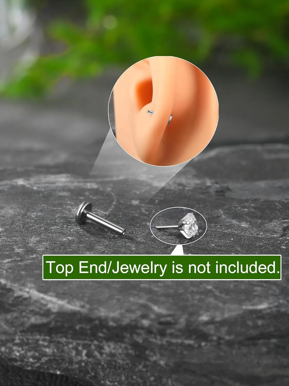 Xpircn Threadless Labret Bar for Flat Back Cartilage Helix Tragus Stud Earrings G23 Titanium - Bar ONLY, 20G/18G/16G