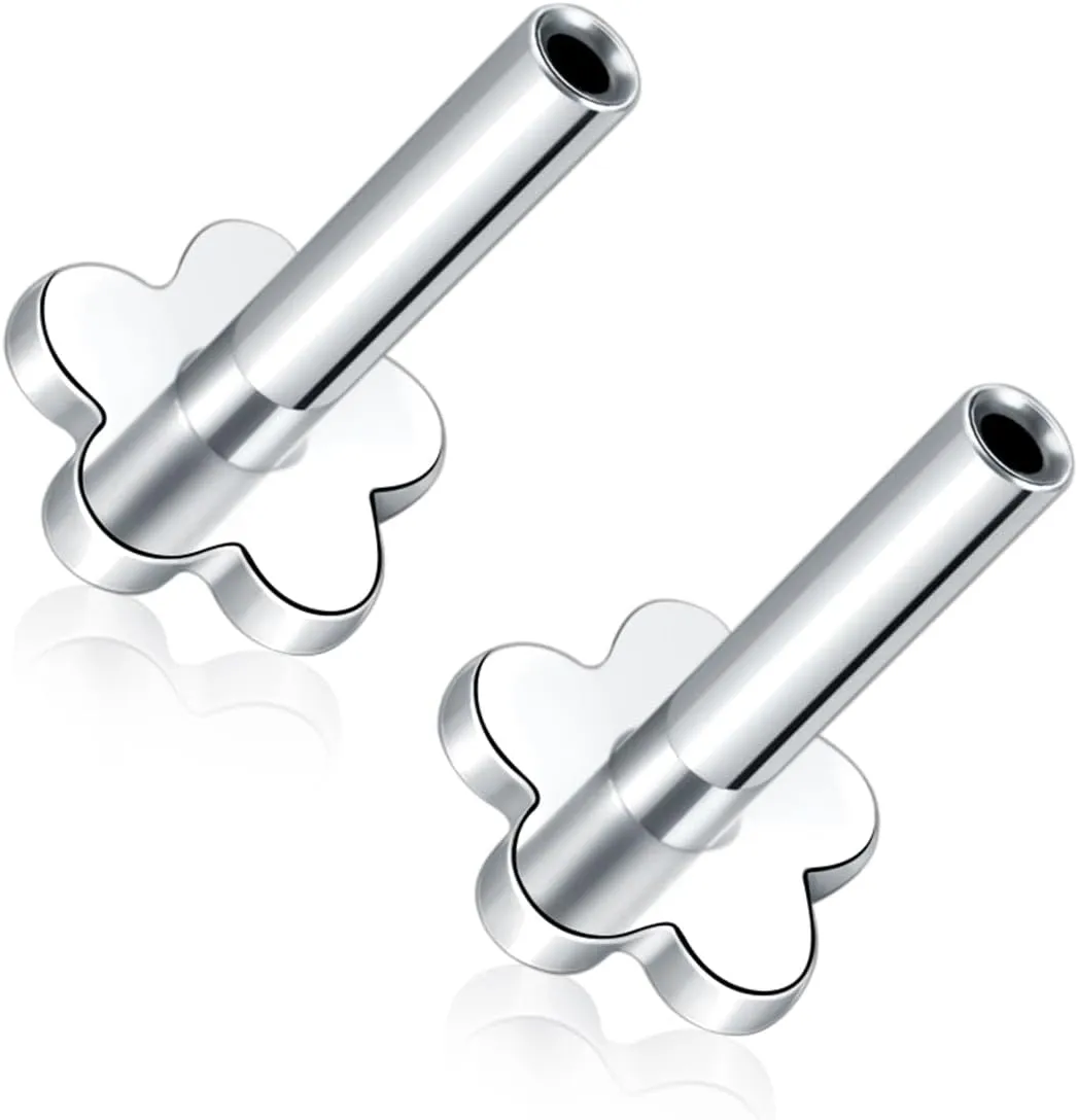 Xpircn Threadless Labret Bar for Flat Back Cartilage Helix Tragus Stud Earrings G23 Titanium - Bar ONLY, 20G/18G/16G