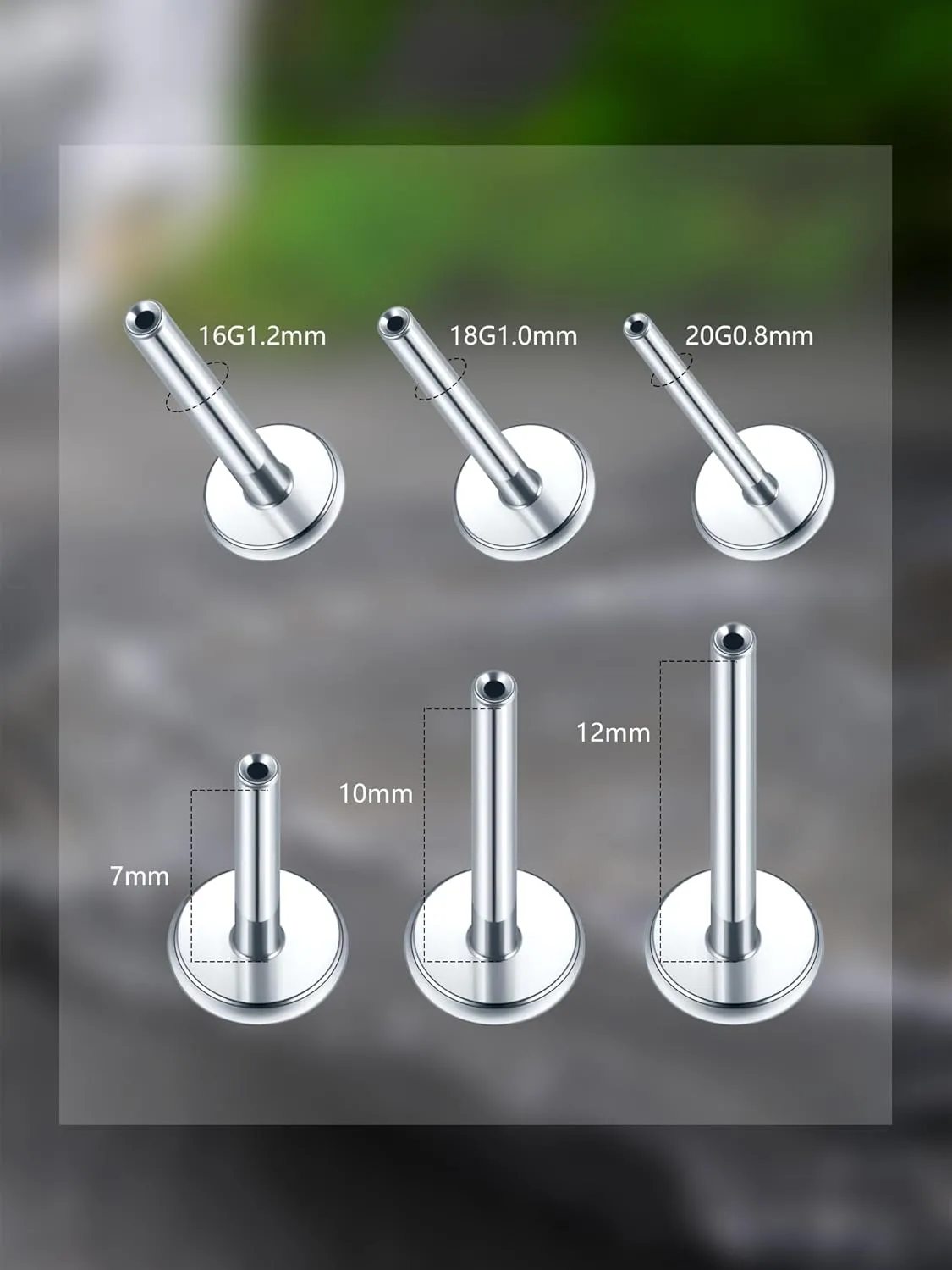 Xpircn Threadless Labret Bar for Flat Back Cartilage Helix Tragus Stud Earrings G23 Titanium - Bar ONLY, 20G/18G/16G