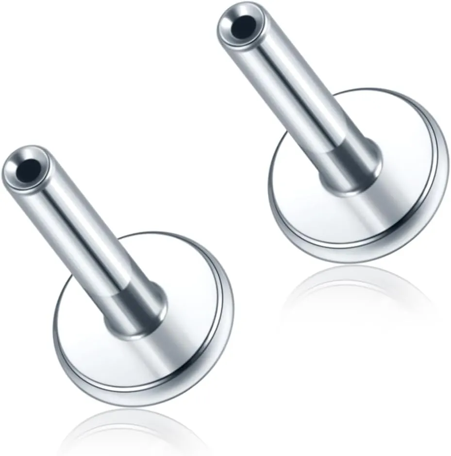 Xpircn Threadless Labret Bar for Flat Back Cartilage Helix Tragus Stud Earrings G23 Titanium - Bar ONLY, 20G/18G/16G