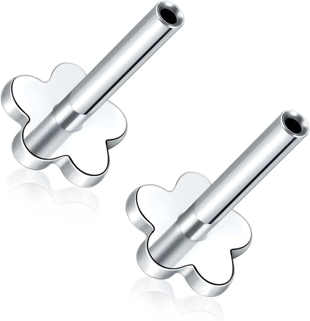 Xpircn Threadless Labret Bar for Flat Back Cartilage Helix Tragus Stud Earrings G23 Titanium - Bar ONLY, 20G/18G/16G