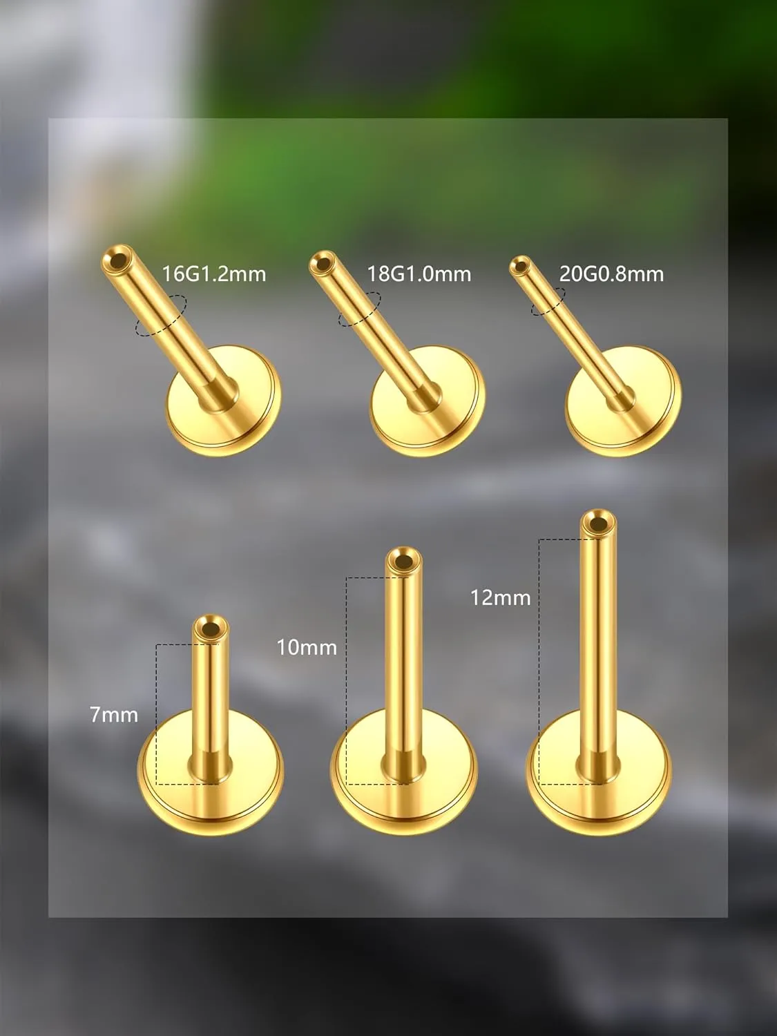 Xpircn Threadless Labret Bar for Flat Back Cartilage Helix Tragus Stud Earrings G23 Titanium - Bar ONLY, 20G/18G/16G