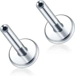 Xpircn Threadless Labret Bar for Flat Back Cartilage Helix Tragus Stud Earrings G23 Titanium - Bar ONLY, 20G/18G/16G