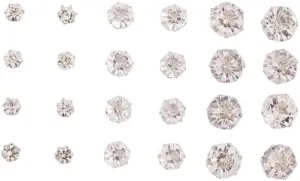 YAZILIND 12 Pairs Tiny Stud Earrings Embellished With Shiny Zircon for Women Elegant Classic Ear Jewelry Daily Decor Accessories(Silver), 1331E1056