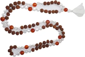 Yoga Buddhist Prayer Mala Beads Clearing Energies Coral, quartz
