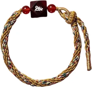 Yoga MeditatioBeadsn Lobular Red Sandalwood Beads Year of The Snake Zodiac Patron Saint Ping an Handmade Woven Hand Rope Amulet Bracelet Prayer Beads(Dragon Snake Bodhis)